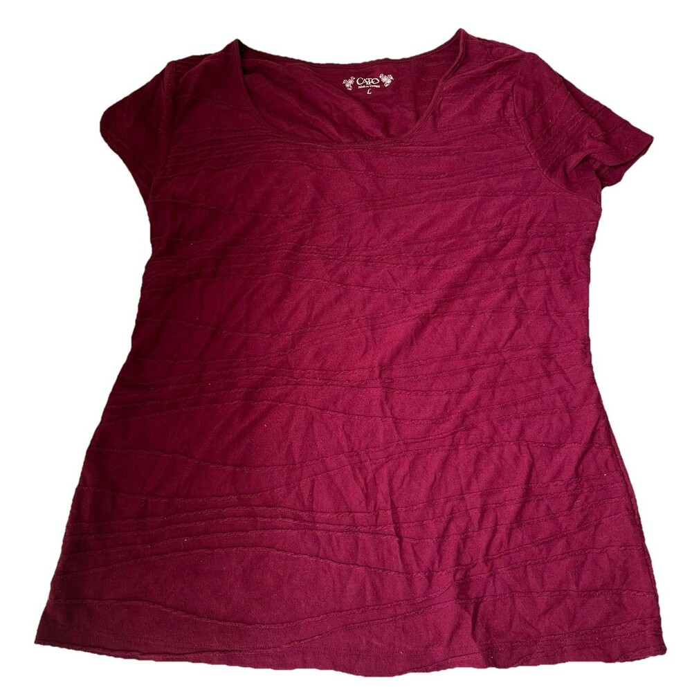 Cato Maroon Size Large Womens Top Layered Ruffle